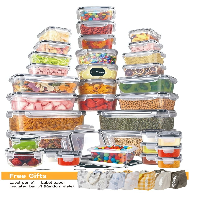 Kitchen Appliances Organizer - Ensemble de 48 contenants alimentaires sans